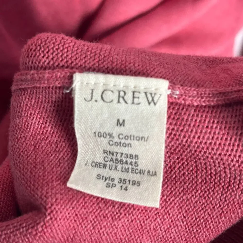 J. Crew Men's Salmon Pink‎ Cotton V-Neck Long Sleeve Sweater Size Medium
